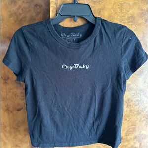 Cry Baby logo embroidered top